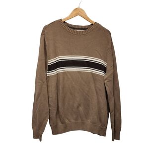 Vintage Classic grunge 90s tan Sweater with Stripe